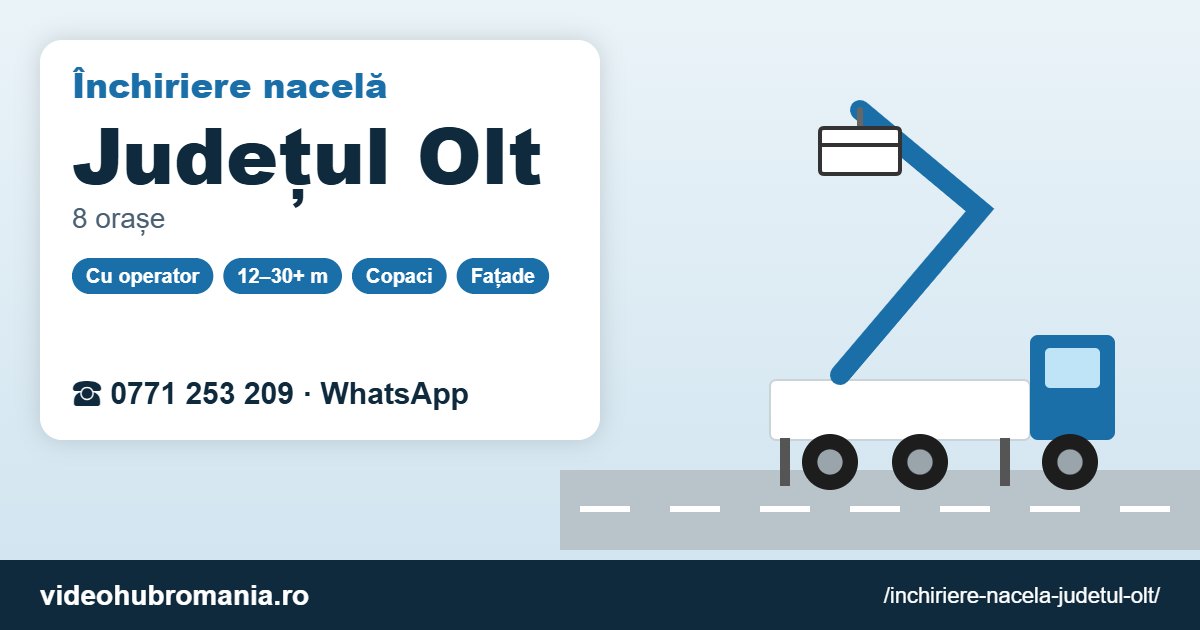 Închiriere nacelă Județul Olt – 0771 253 209