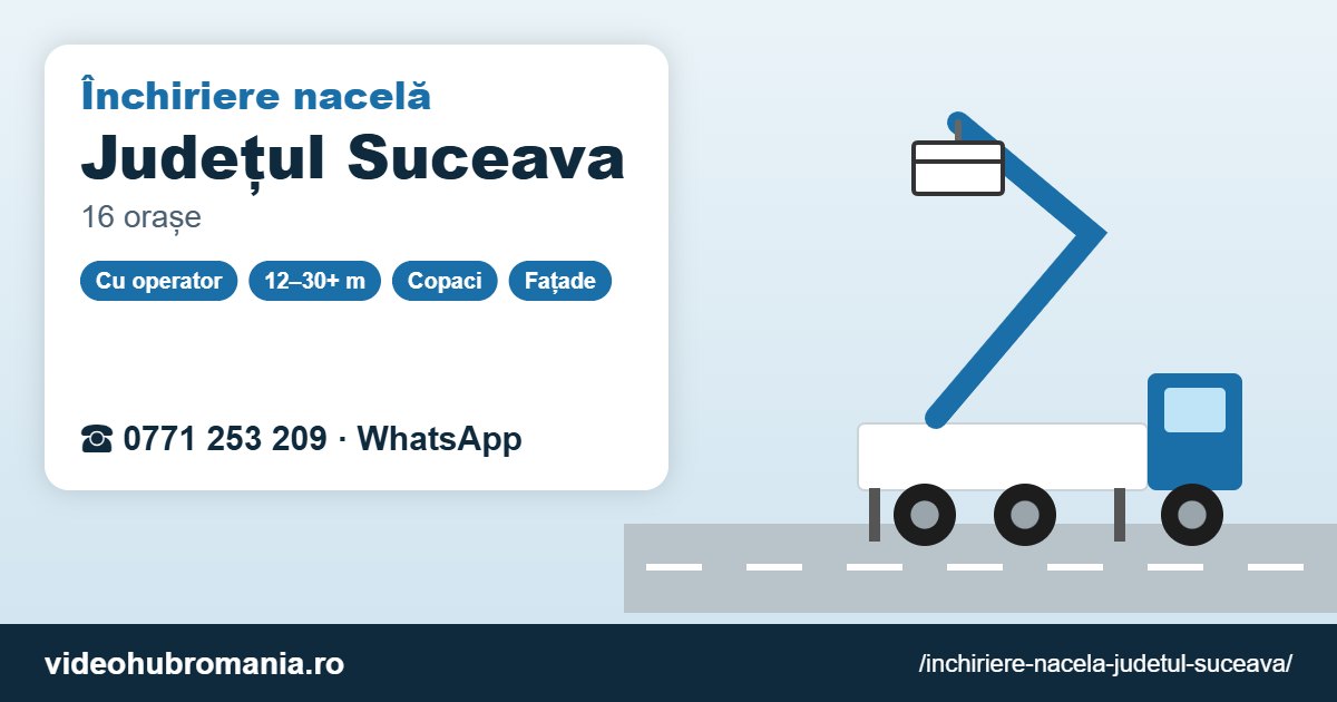 Închiriere nacelă Județul Suceava – 0771 253 209