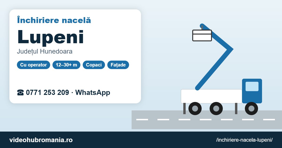 Închiriere nacelă Lupeni – 0771 253 209