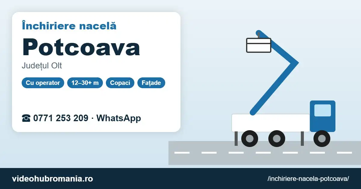 Închiriere nacelă Potcoava – 0771 253 209