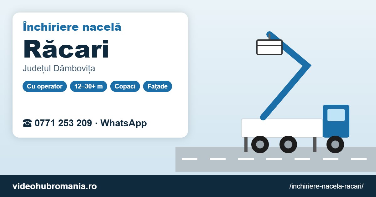 Închiriere nacelă Răcari – 0771 253 209