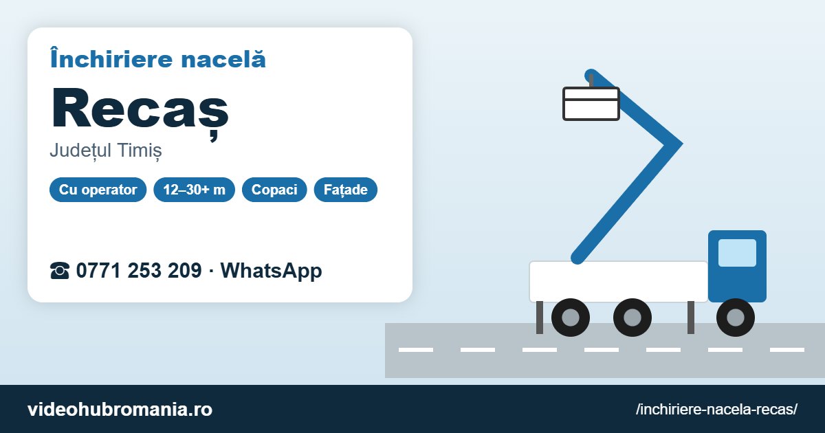 Închiriere nacelă Recaș – 0771 253 209