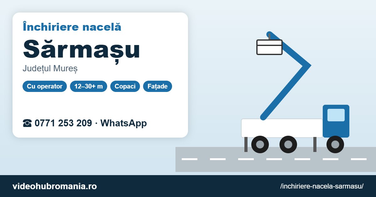 Închiriere nacelă Sărmașu – 0771 253 209