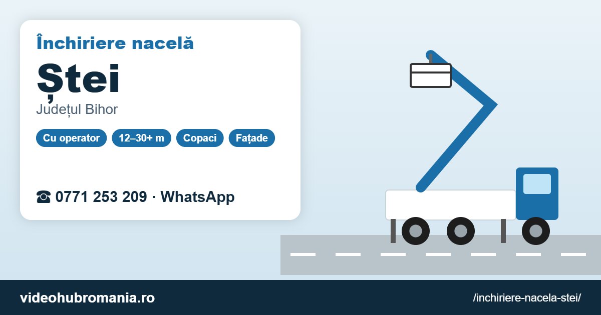 Închiriere nacelă Ștei – 0771 253 209