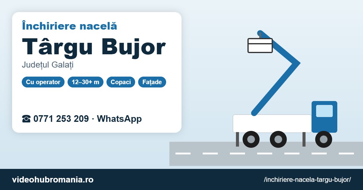 Închiriere nacelă Târgu Bujor – 0771 253 209