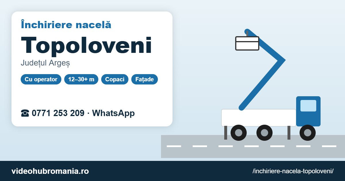 Închiriere nacelă Topoloveni – 0771 253 209