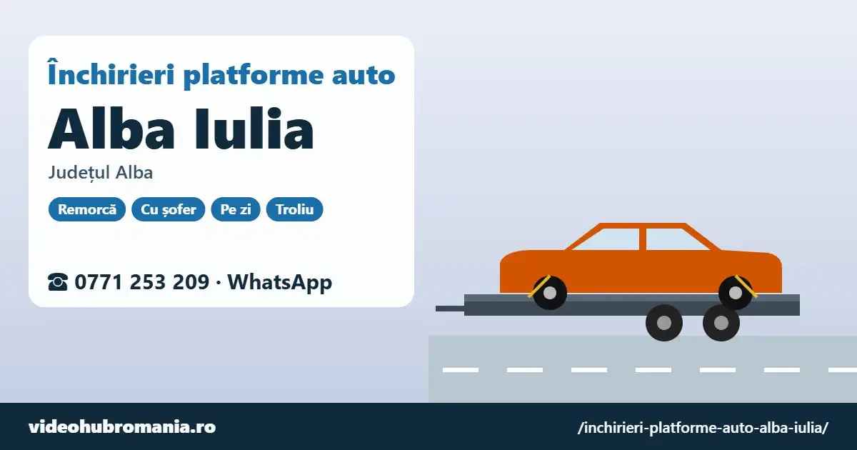 Închirieri platforme auto Alba Iulia, județul Alba – 0771 253 209