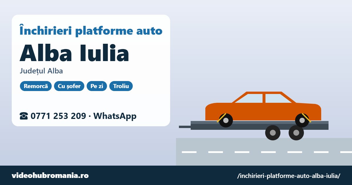 Închirieri platforme auto Alba Iulia, județul Alba – 0771 253 209