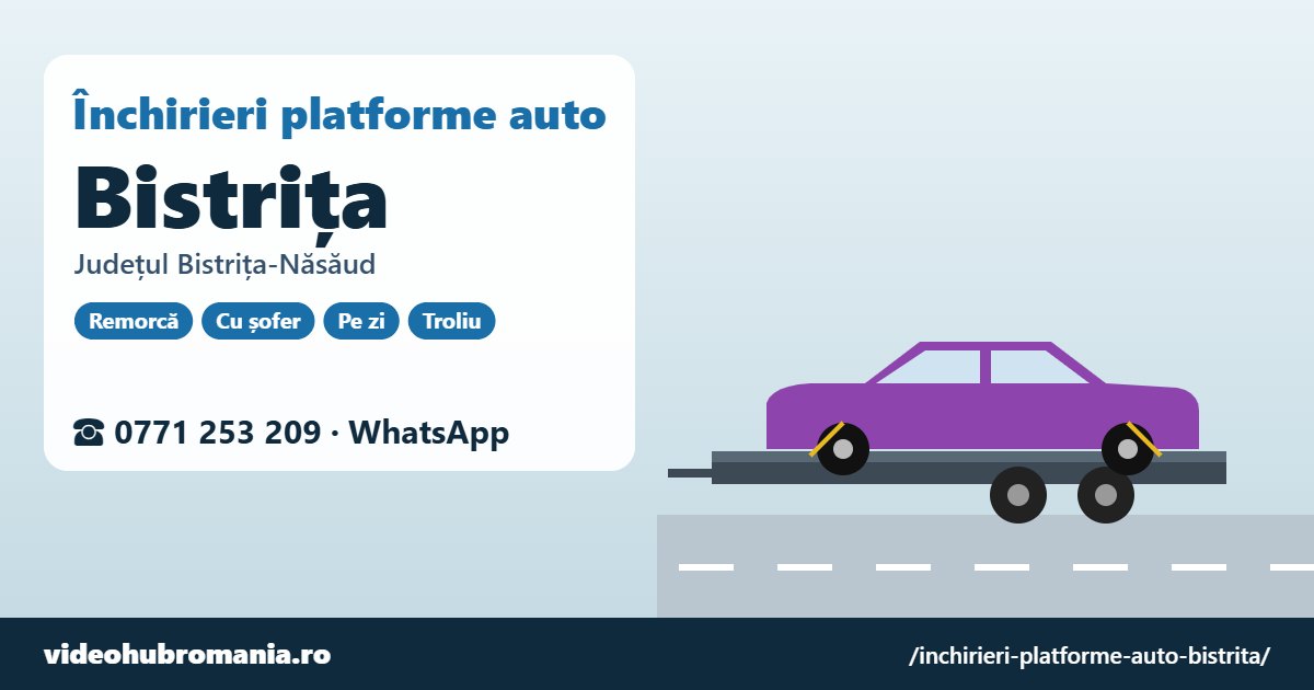 Închirieri platforme auto Bistrița, județul Bistrița-Năsăud – 0771 253 209
