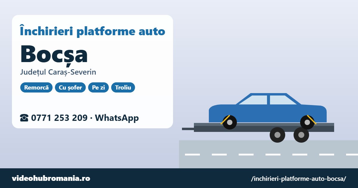 Închirieri platforme auto Bocșa, județul Caraș-Severin – 0771 253 209