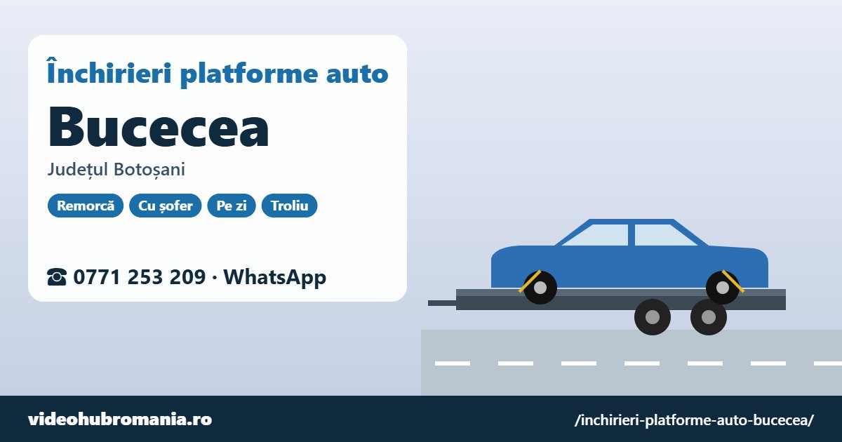 Închirieri platforme auto Bucecea, județul Botoșani – 0771 253 209