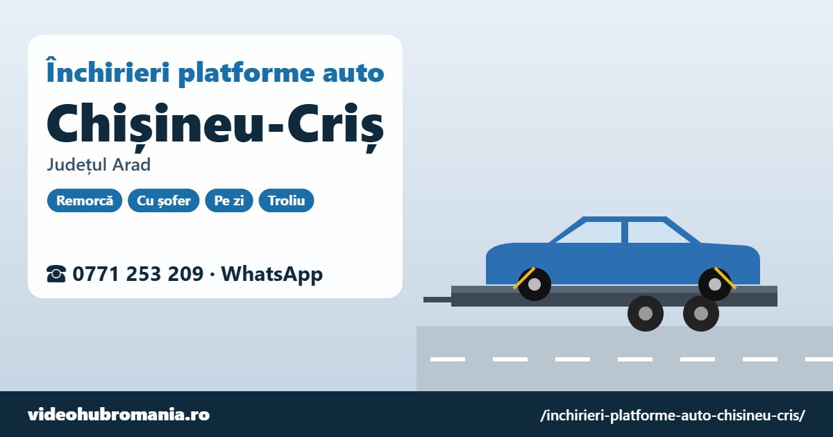 Închirieri platforme auto Chișineu-Criș, județul Arad – 0771 253 209