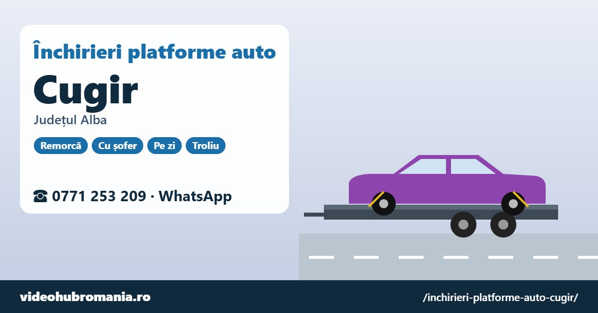 Închirieri platforme auto Cugir, județul Alba – 0771 253 209