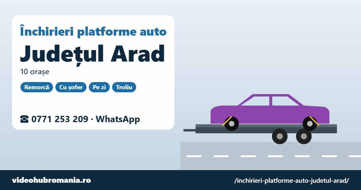 Închirieri platforme auto județul Arad – 0771 253 209