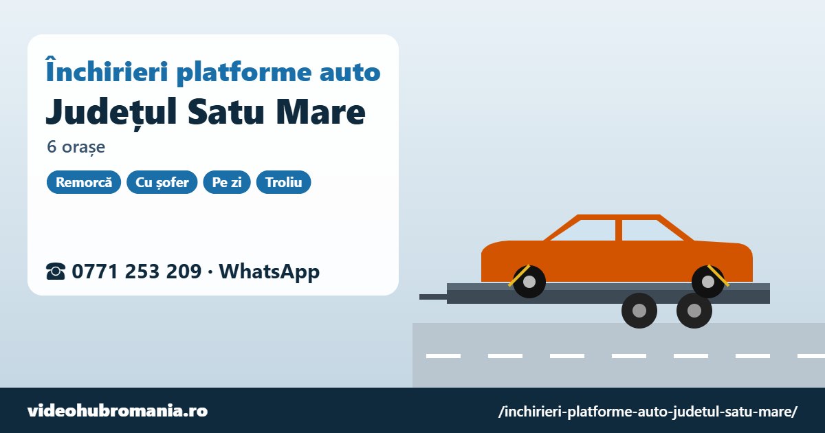 Închirieri platforme auto județul Satu Mare – 0771 253 209