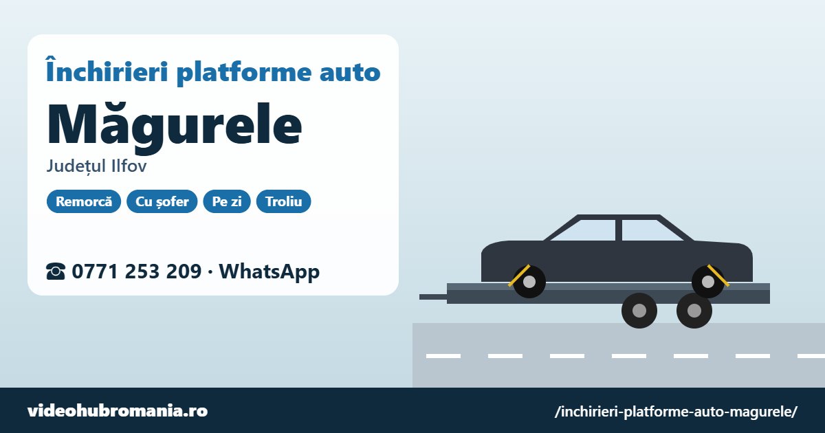 Închirieri platforme auto Măgurele, județul Ilfov – 0771 253 209