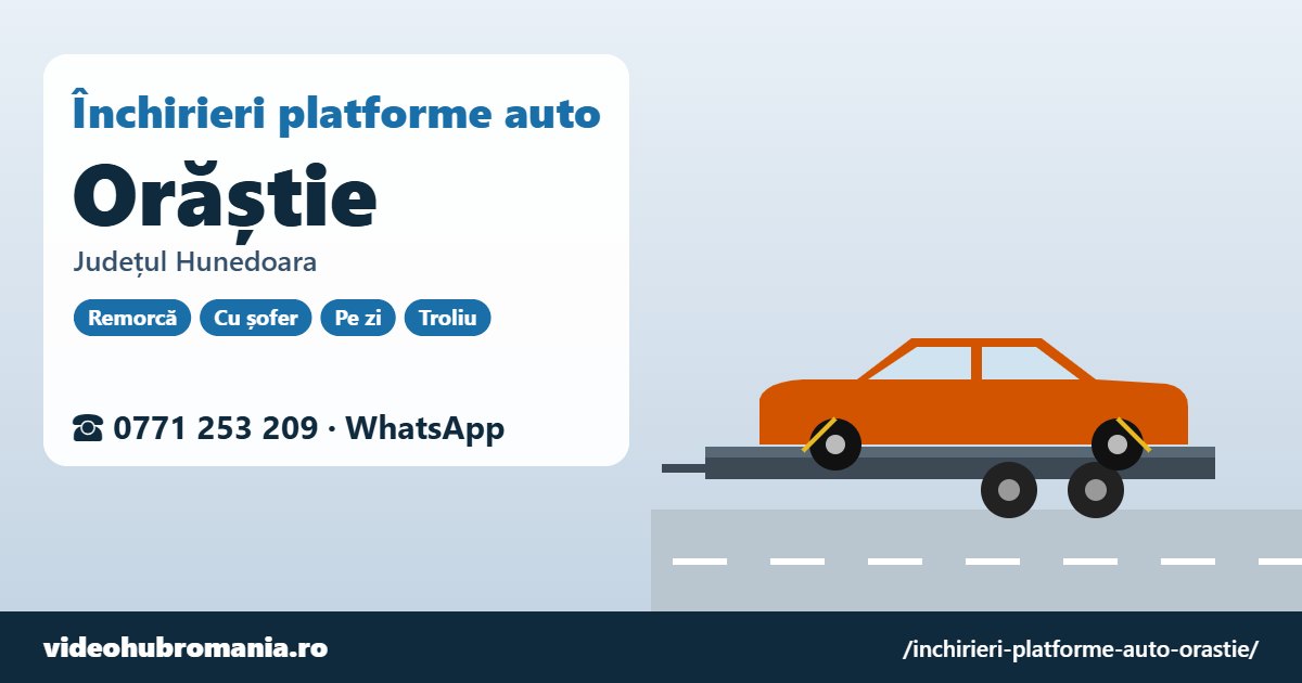 Închirieri platforme auto Orăștie, județul Hunedoara – 0771 253 209