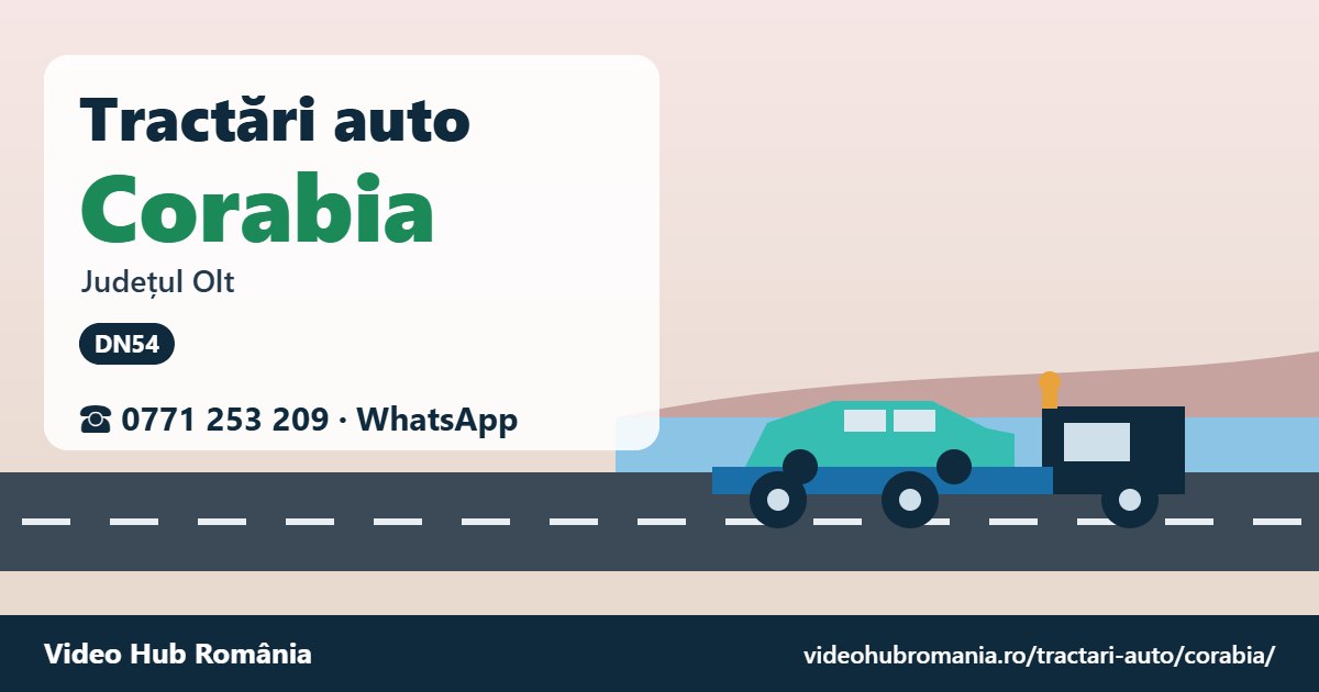 Tractări auto Corabia, județul Olt – platformă de tractare