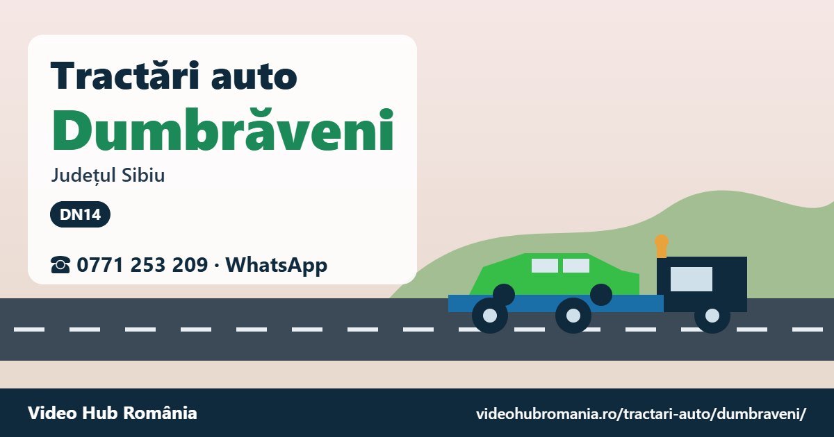Tractări auto Dumbrăveni, județul Sibiu – platformă de tractare