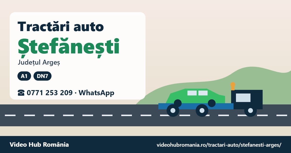 Tractări auto Ștefănești, județul Argeș – platformă de tractare